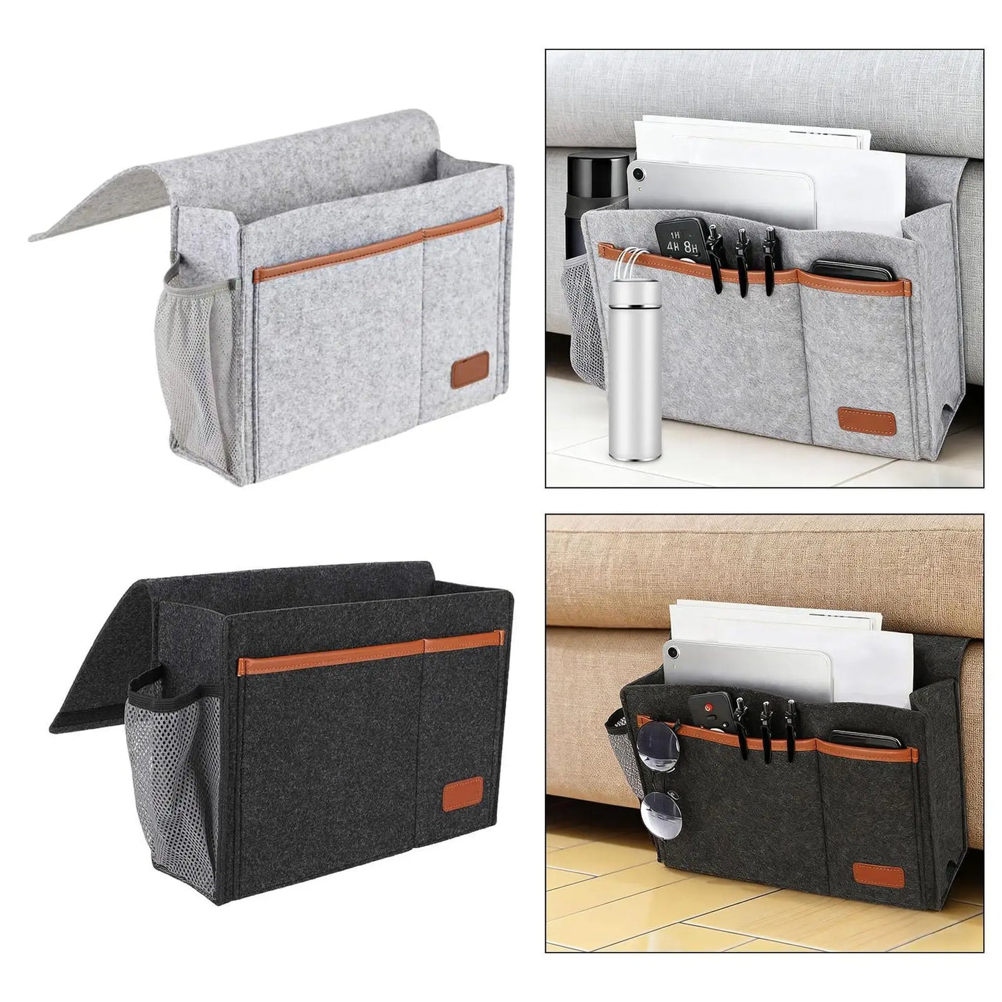 Hanging Bedside Bag, Under Mattress Storage Organizer, Bedside Pockets, Thick