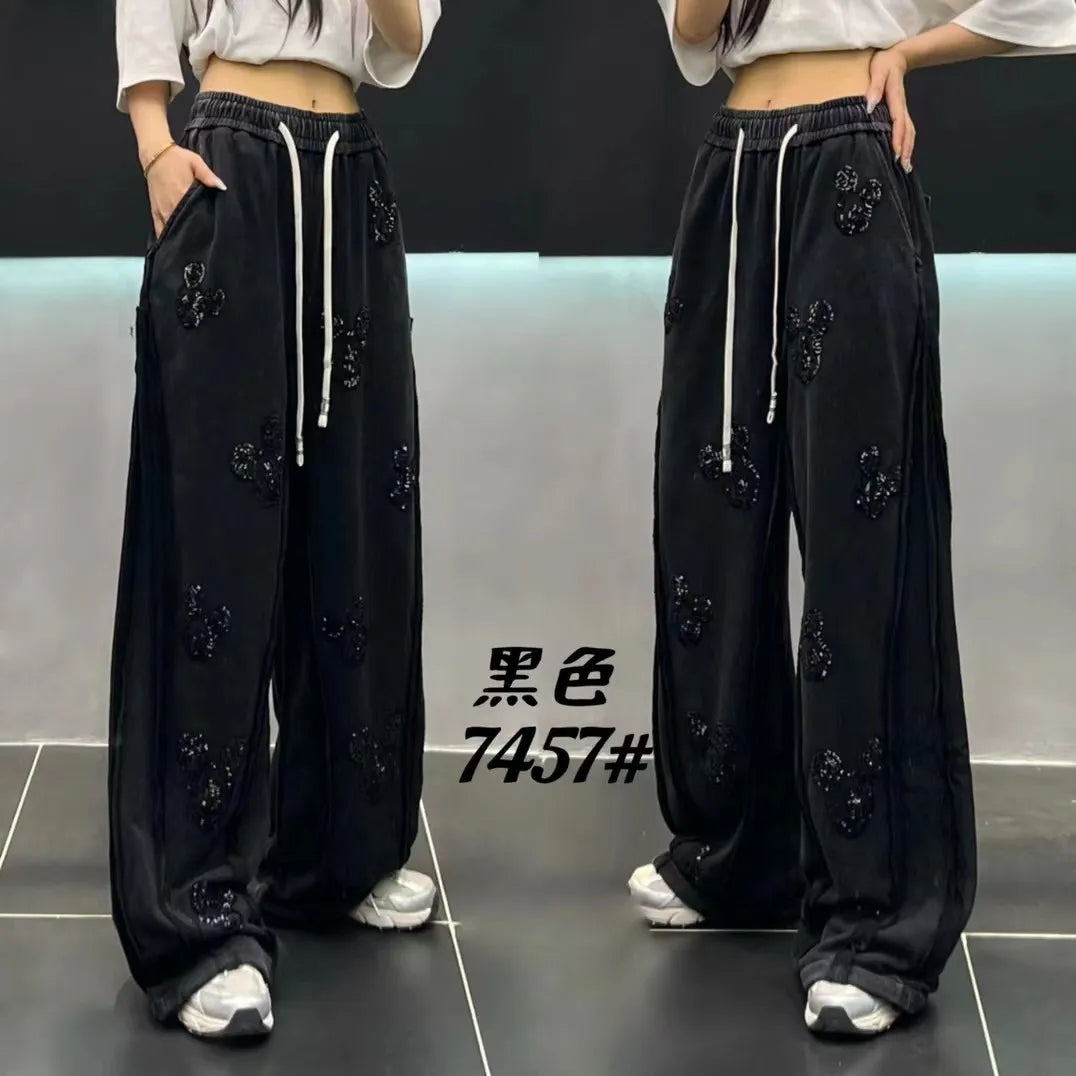 Original Design Sense Long Slacks 2025 Autumn New Fashionable Loose Casual Pants Ladies With Draped Straight Wide-Leg Trousers