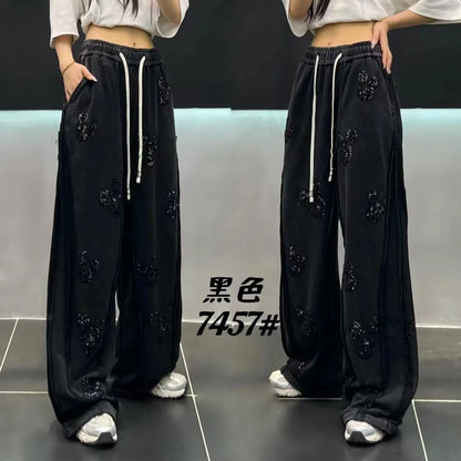 Original Design Sense Long Slacks 2025 Autumn New Fashionable Loose Casual Pants Ladies With Draped Straight Wide-Leg Trousers