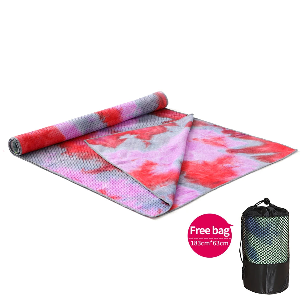 Printed Yoga Mat Non-slip Fitness Blanket Sweat Absorbent Foldable Portable Pilates Exercise Sports Travel Towel 183*63 CM