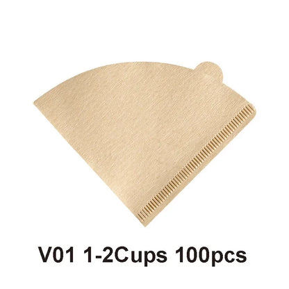 Coffee Filters, 01&02 Cone Filters, Disposable Natural Paper Filters, For Pour Over and Drip Coffee Maker