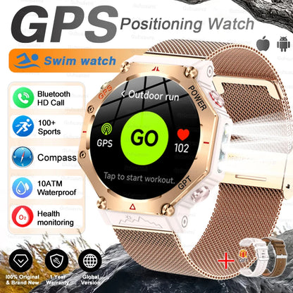 T-Rex 3 Ultra Military Grade GPS Smart Watch 10ATM Waterproof Compass Altimeter Barometric AMOLED Men HD Call Sports Smartwatch