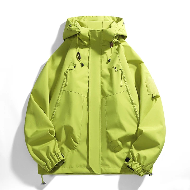 Pink Outdoor Camping Jacket Women's Autumn Loose-fit Hooded Jackets Elegant Long Sleeve Fashionable Harajuku Bf Windbreaker Coat