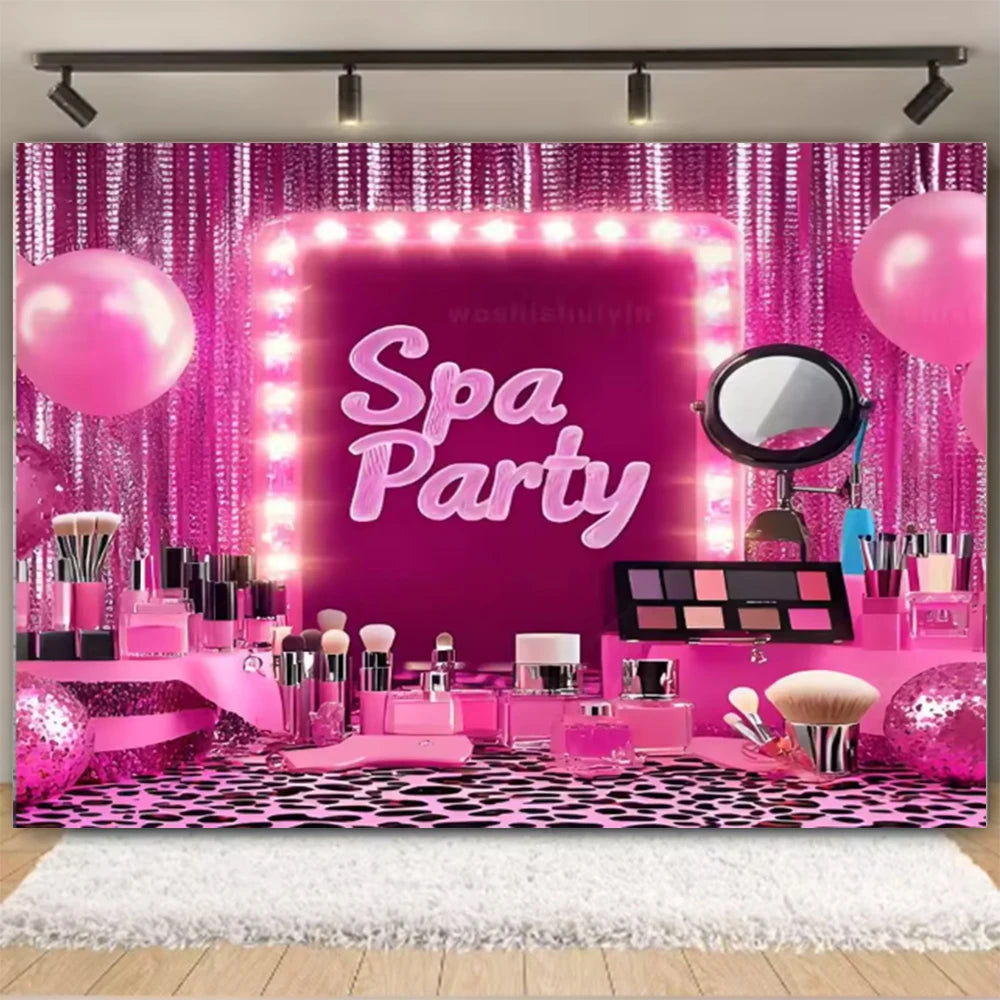 Girl's Birthday Party Supplies  Cosmetics Decorations Background Banners Disposable Cups Plates Knives Forks Spoon Gift Backdrop