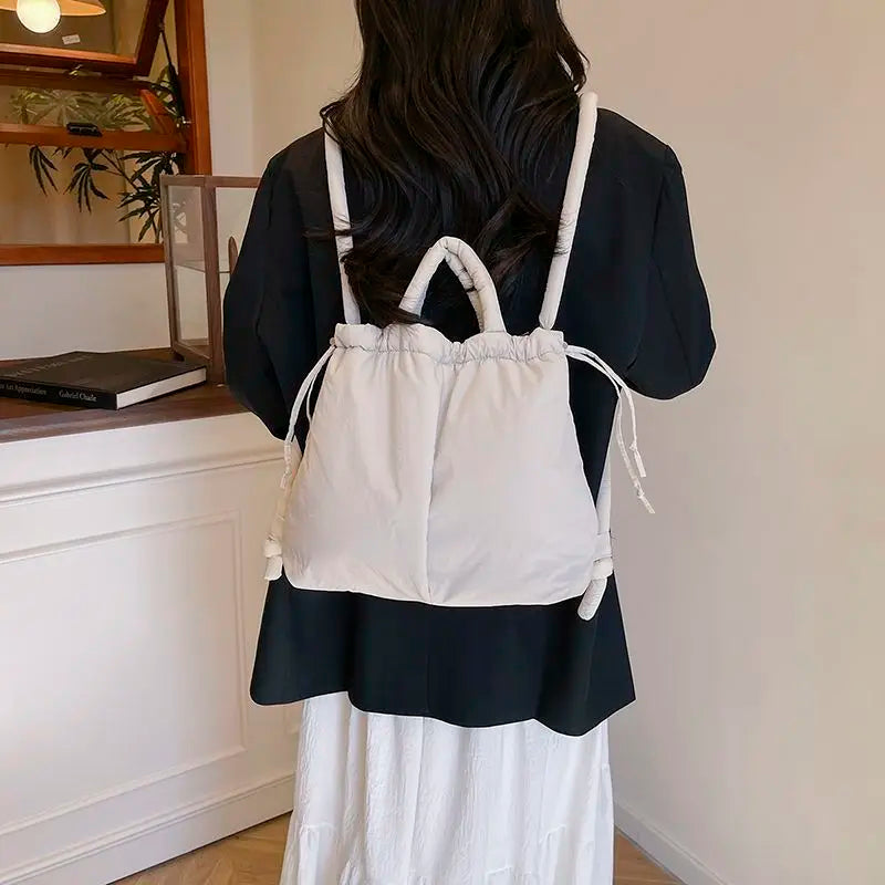 Backpack Women 2025 Fashion Simple Soft Solid Shoulder Bags Handbag Office Lady Girls Backpack