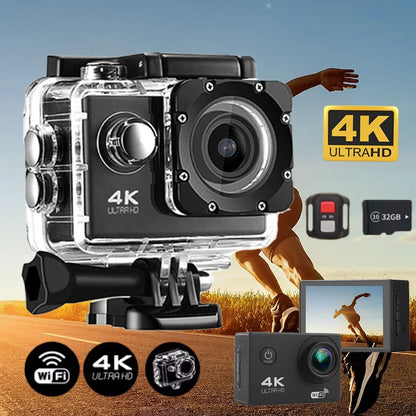  Action Camera 4K WiFi 2.0 Inch Touch Screen 140° Wide Angle Video Recording 30M Waterproof Bicycle Motorcycles Sports Cameras