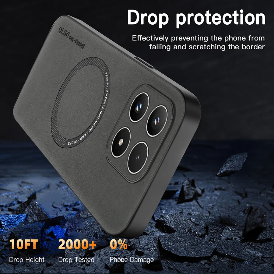 Phone Case For Xiaomi 17 ﻿Magnetic Retro Soft Leather Funda Coque