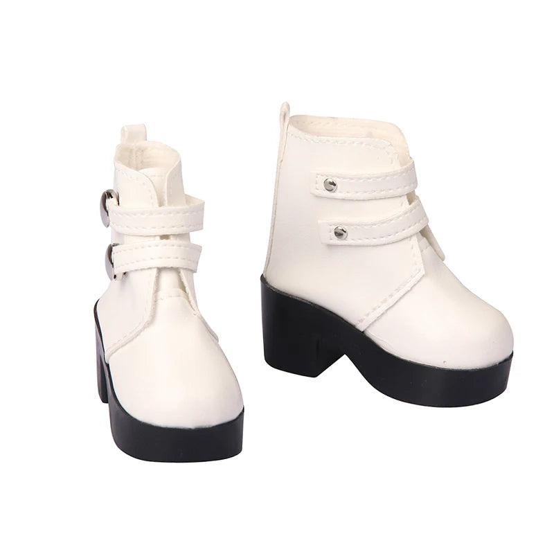 Toy Accessories 7cm Doll Shoes toys Fashion Double Breasted Leather Boots Rubber Girl Doll Shoes Accessory for Kids