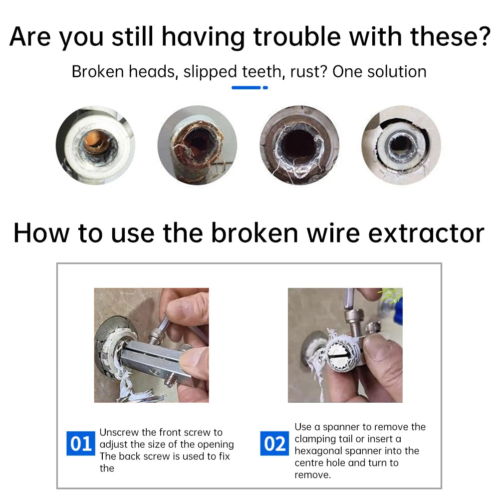 4 Points 6 Points Stripped Screw Extractor Set Broken Wire Universal Remover Screw Removal Multifunctional Tool for Bolt Pipes