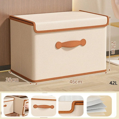 Clothes Storage Box With Lid For Household Use Wardrobe Underwear Storage Box Organizing Boxed Clothes Blankets Storage Basket