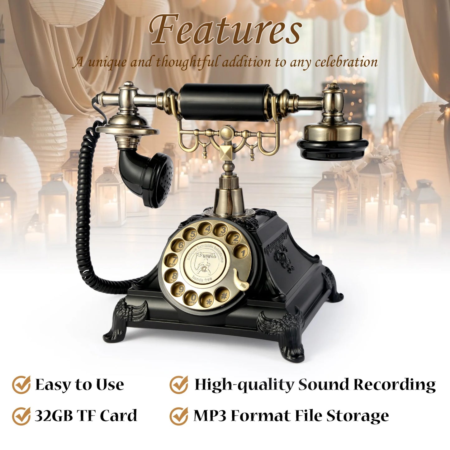 Audio Message Book Birthday Party Voice Retention Commemorative Telephone Blessings Recording Telephone Wedding Guest Book Alter