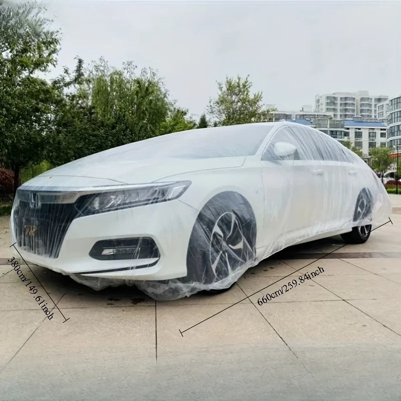 1 Transparent Car Cover - Waterproof, Dustproof, Rainproof for All Vehicles