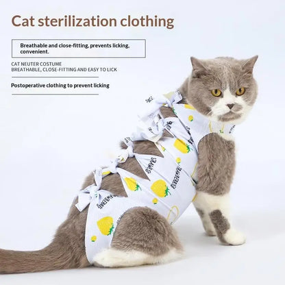 Pet Neutering Suit Cat Postoperative Recovery Anti Licking Clothing Adjustable Cat Wound Protective Clothes Pet Supplies