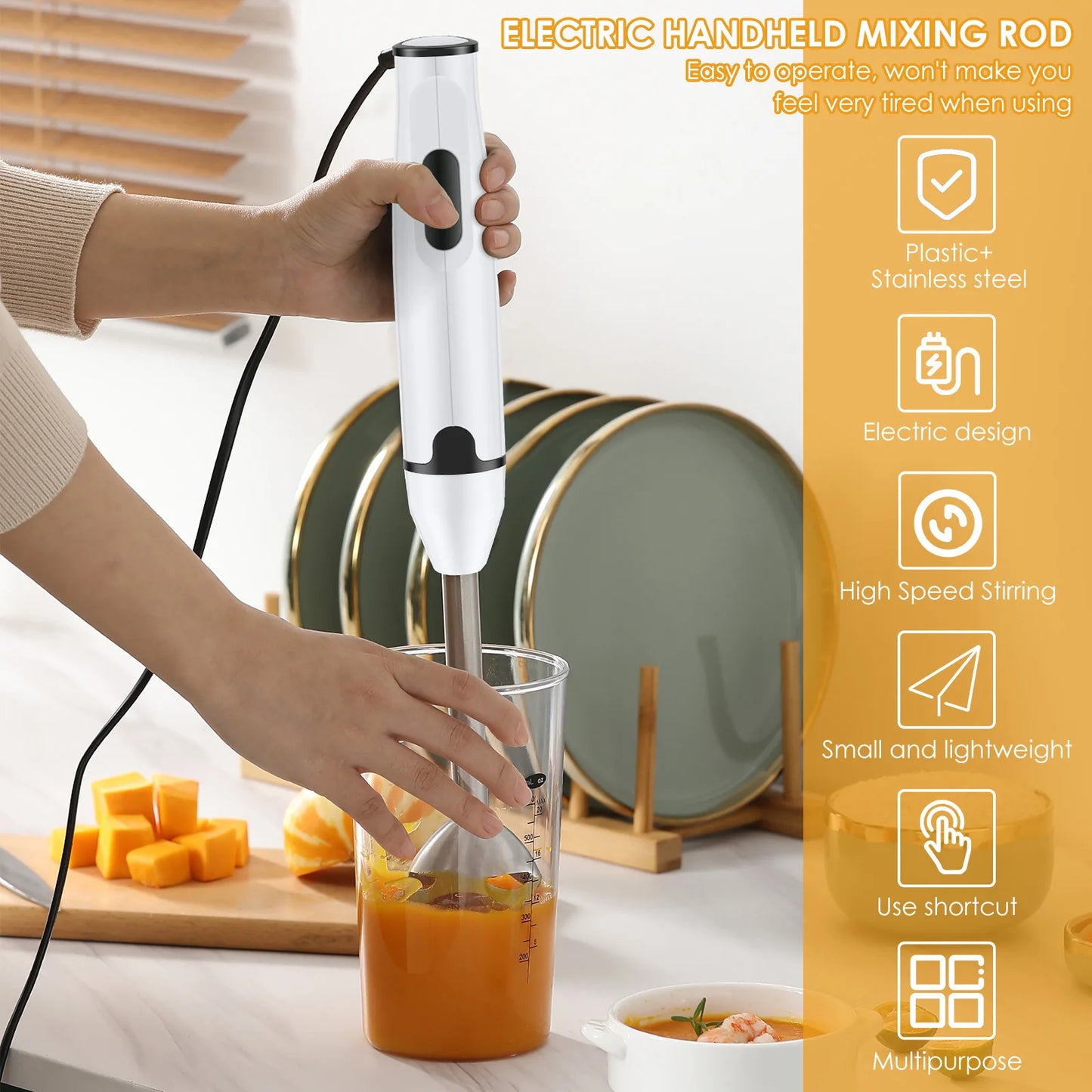 Electric Blender Multi functional Kitchen Handheld Immersion Portable Blender Automatic Blender Mini Kitchen Tool