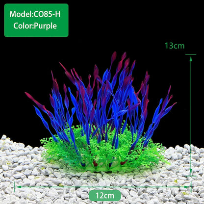 Artificial Underwater Plastic Plants Aquarium Fish Tank Aquatic Fake Shrub Green Weeds Water Grass Viewing Simulation Decoration