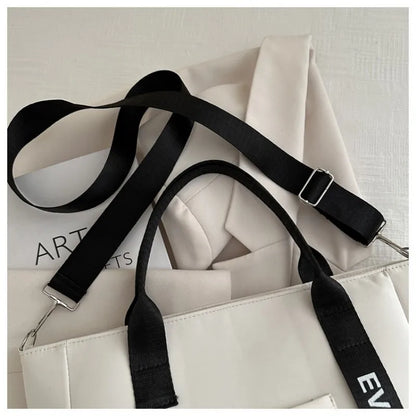 Trending Women Waterproof Nylon Tote Bag Large Capacity Lightweight Crossbody Bag for Student Work Travel Gym