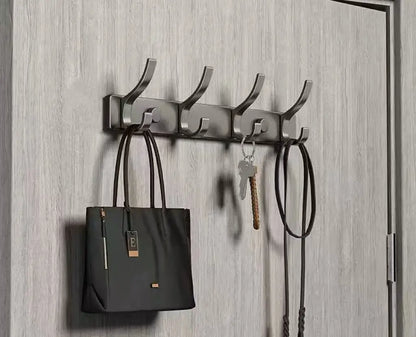 no drill Holes One Row Hangers Kitchen Towels Clothes Hats Toilet Towel Rack Storage Wall Mounted Door Back Rod Hook