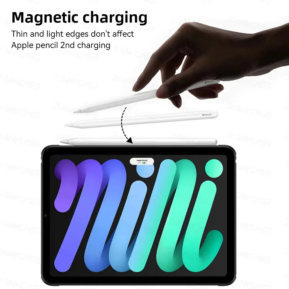 For iPad Mini 6 7 Case 10.2 9/8/7th Generation 9.7 5/6th Air 4/5 10.9 10.5 Pro 11 2022 10th 10.9 Silicon Transparent Cover Funda