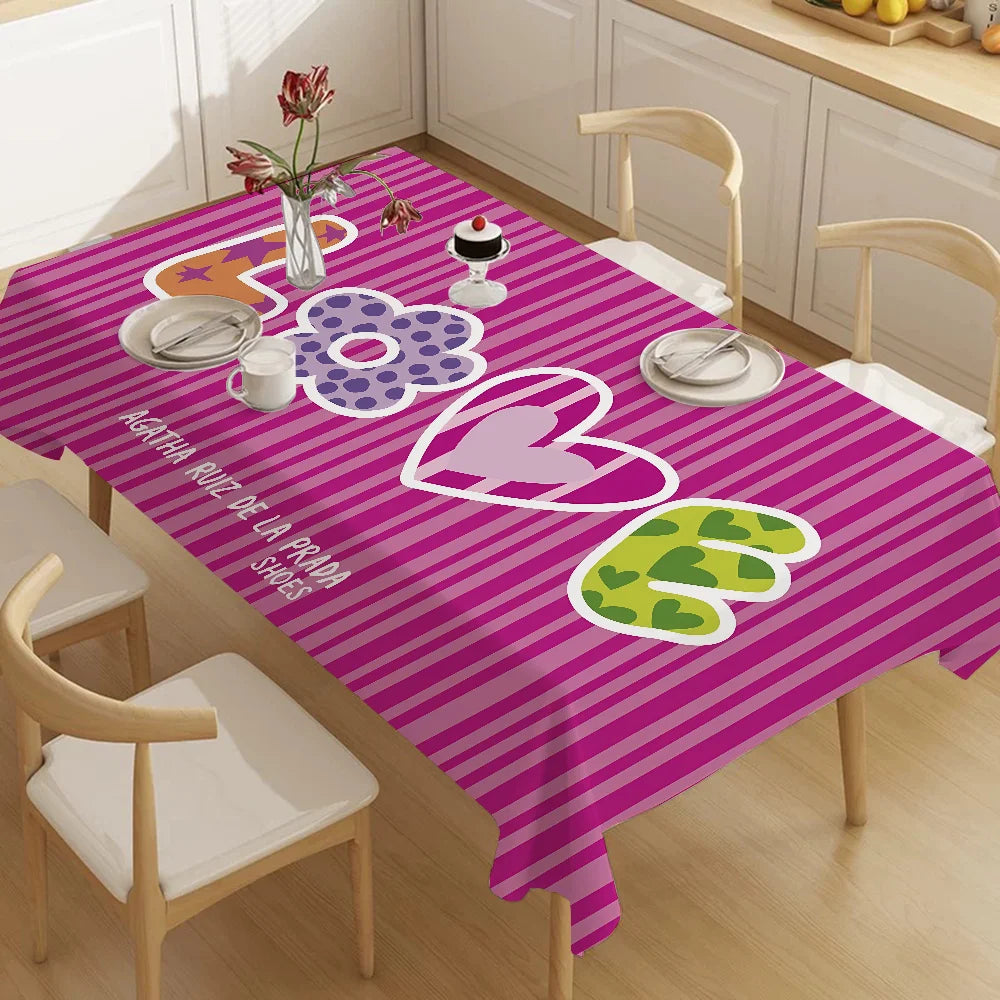 Agatha Ruiz De La Prada Home Tablecloths Dining Decoration And Rectangular Table Accessories Waterproof Cloth Anti-stain