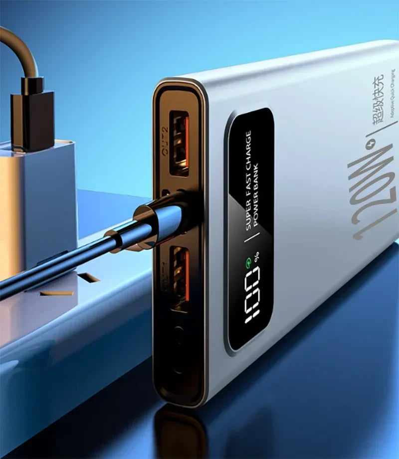 Lenovo 50000mAh Large Capacity Power Bank 120W Fast Charge LED Digital Display External Battery Universal charge Travel Outdoor