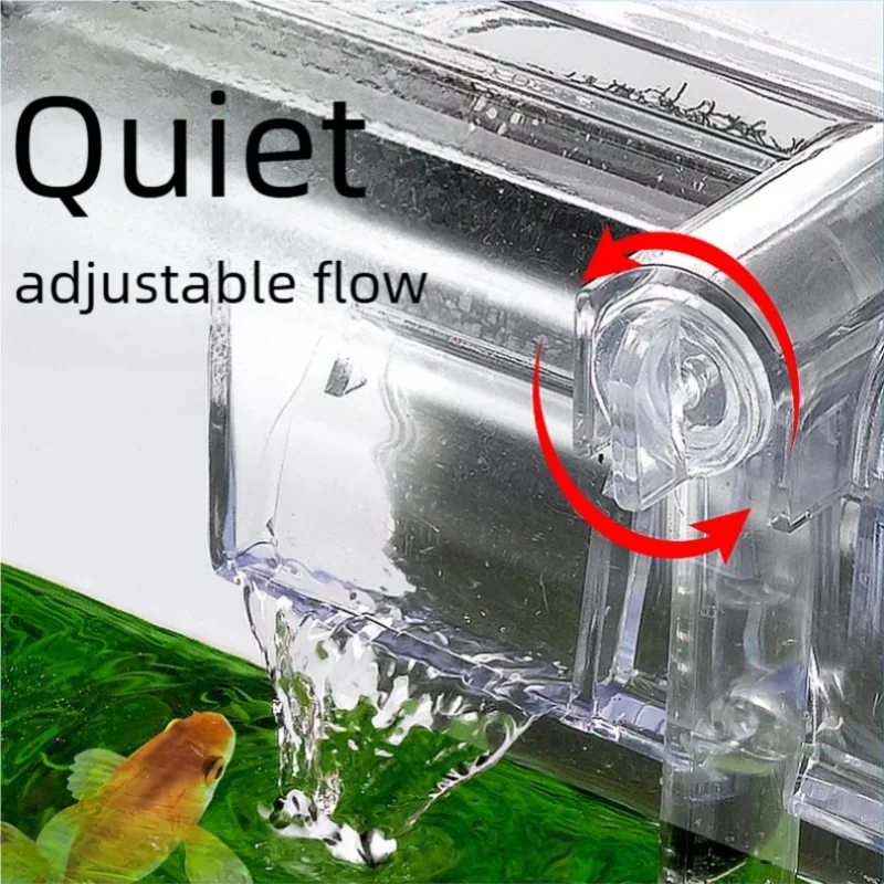 Wall Mounted Waterfall Filter，USB Small Fish Tank Filter with Filter Media Water Circulation System for Desktop Fish Bowl