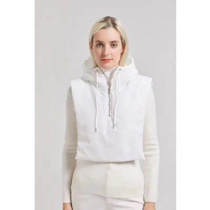 2024 New Winter Cotton Thickened Hooded Jacket Women Male Bracket Mock Collar Zipper Cape Beanies Casual Scarf Wind Snow Cap