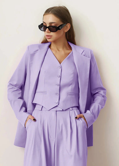 Women's Suit 3 Pieces Set Short Pants Business Casual Office Work Outfits Jacket+Vest+Pants Elegant Women Suit Customize