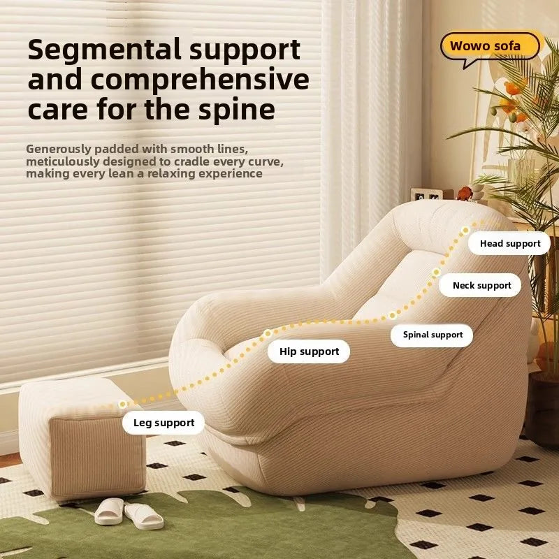 Lazy sofa reclining and sleeping nest small sofa tatami balcony bedroom living room single French retro retro recliner