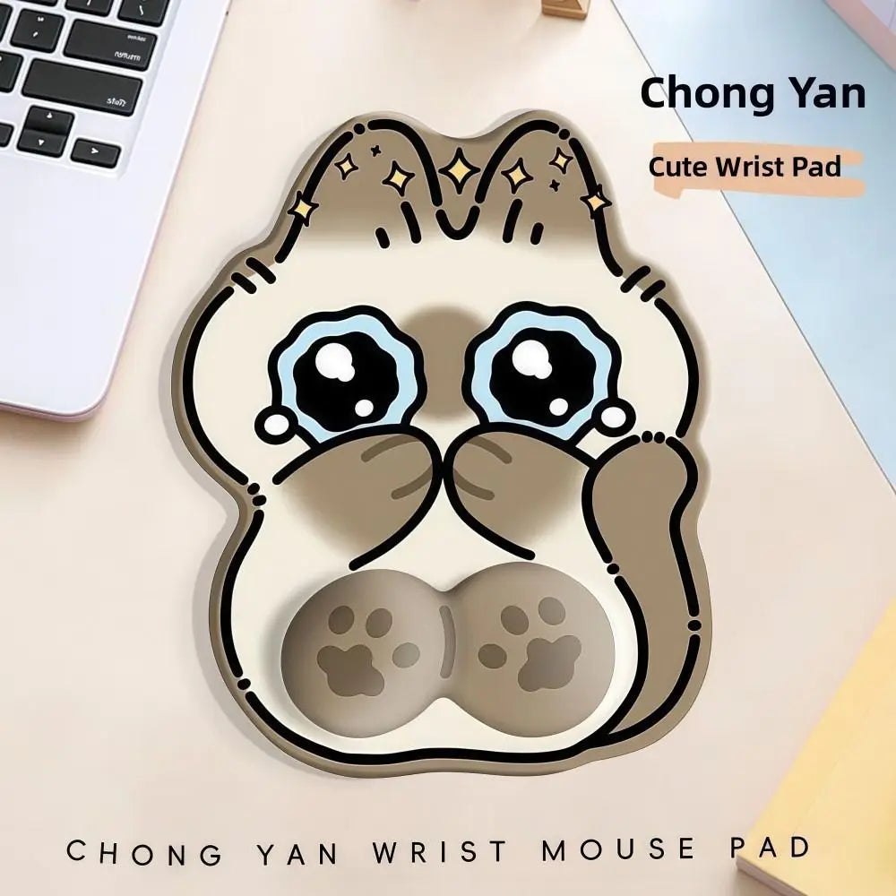 Big-eyed Cat Mouse Pad Soft Comfortable Wrist Rest Typing Pad Non-Slip Dirt-resistant Ergonomic Mouse Pad For Computer Office