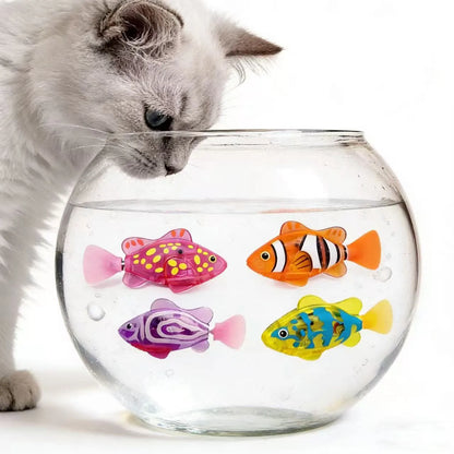 Pet Cat Toy LED Interactive Swimming Robot Fish Toy, Glowing Electric Fish Toy for Cats, Stimulates the Hunting Instinct of Pets