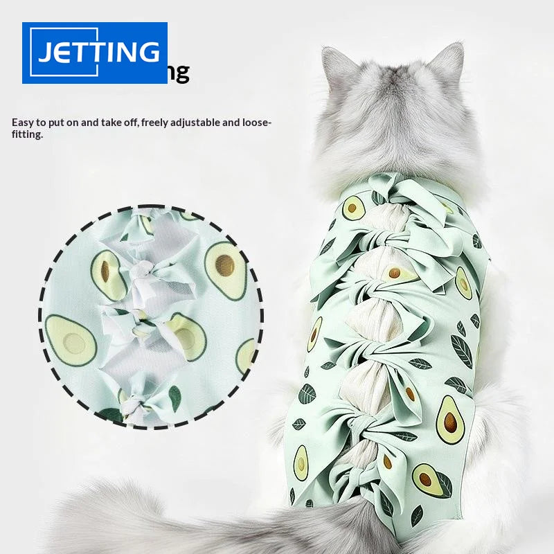 Pet Neutering Suit Cat Postoperative Recovery Anti Licking Clothing Adjustable Cat Wound Protective Clothes Pet Supplies