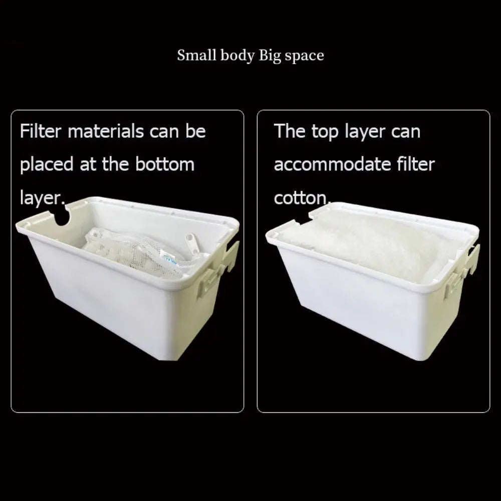 Wall Mounted Hanging Filter Box Removable Plastic Submersible Waterfall Adjuster White Water Circulation Fish Tank Drip Box