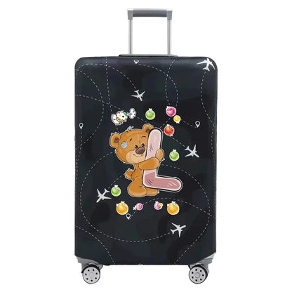 Travel Suitcase Set Is Suitable for 18-32 Inch Stretch Fabric Covers Travel Accessories Luggage Protection Covers Bear Printing