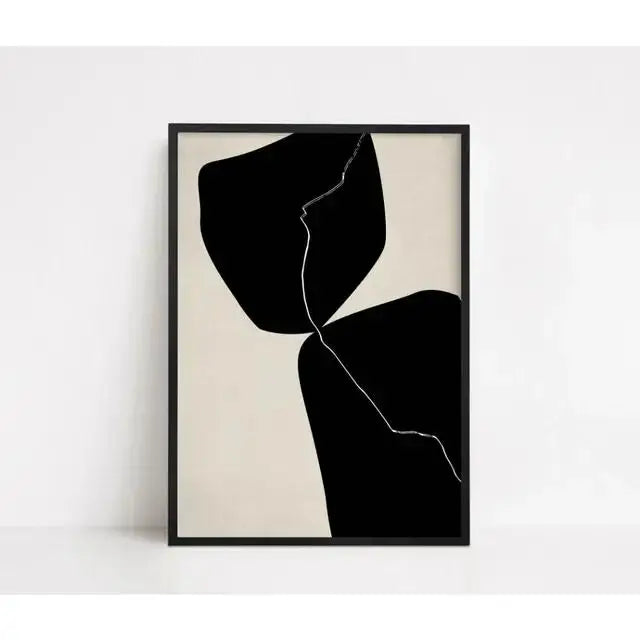 Modern Abstract Beige and White Canvas Painting  Scandinavian Neutral Wall Art Print for Home Decor  Art Gallery Poster