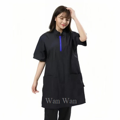 Pet Dog Grooming Clothing Waterproof Work Clothes Pet Groomer Uniforms Long Style Hair Salon Anti Hair Smock Hairdresser Gown