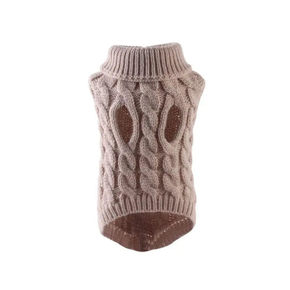 New Pet Small Pet Dog Clothes Sweater Fashion Autumn Winter Solid Fried Dough Twists Knitting Warm Comfort Clothing