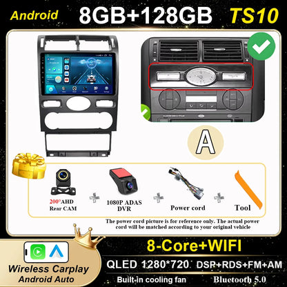 Android 16 GPS Navigation  For Ford Mondeo 2004 -2007 Auto Multimidia Video Player Carplay Head Unit Radio Stereo Car Dvd WIFI