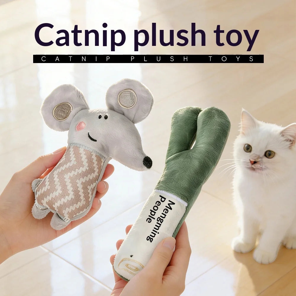 Cat teasing toys, plush toys for cats to relieve boredom, toys for cats to grind their teeth, pet supplies