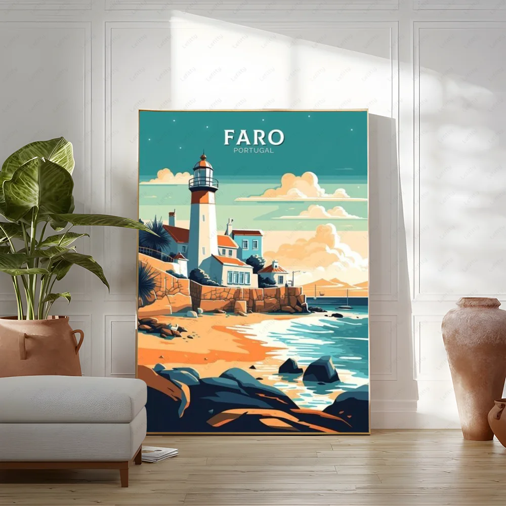 Pictures Portugal Painting Poster Room Decor Home Decoration Interior Wall Art Printing Waterproof Bathroom BedRoom Posters Gift