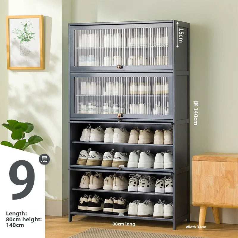 Shoe cabinet multi-layer storage rack household simple door entry balcony indoor large-capacity dust-proof shoe rack