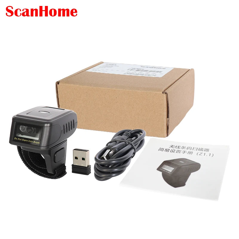 ScanHome Blue  tooth Ring Scanner Wireless scanner Hands-Free Wired MINI Scanner Reader Code Scanning Machine SH-2400