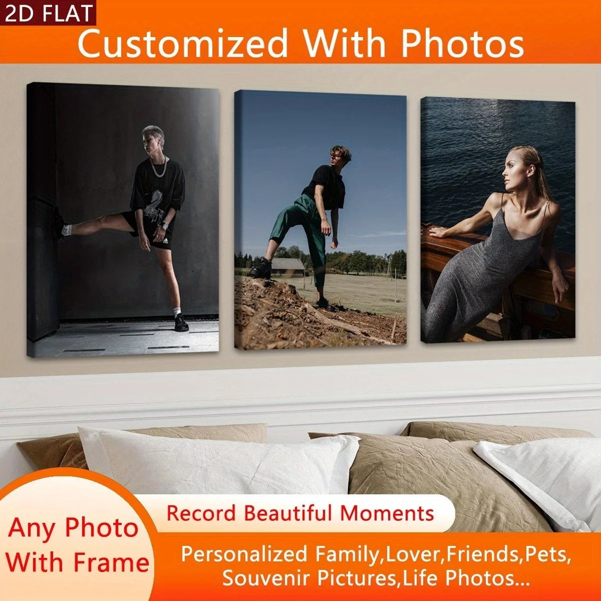 Custom Canvas Wall Art — Elegant Living Room Portraits | A Unique, Exclusive Gift for Couples | Durable & Long-Lasting — Modern