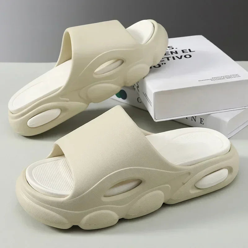 Thick soled sandals suitable for men to wear outside, height increasing, sporty and trendy home slippers for men