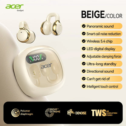 Acer OHR537 Wireless Earphones In-Ear Comfortable Earbuds HiFi Stereo Directional Sound Extra Long Standby