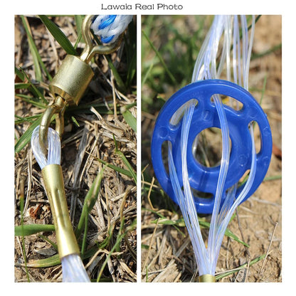 Lawaia 1.8-7.2m Throw Cast Net American Style Small Mesh Blue Plastic Ring Outdoor Fishnet Trap Network Fishing Equipment Tackle