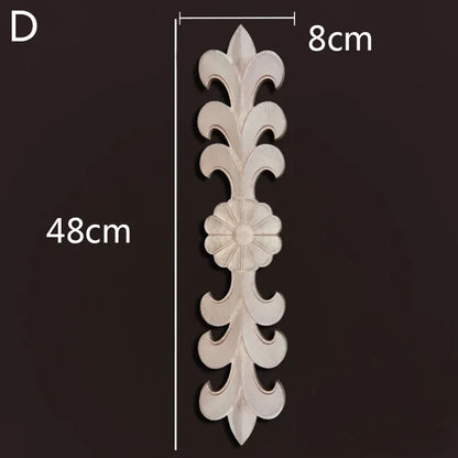 Wooden Furniture Appliques Luxury Living Room Decoration Home Decor Antique Onlays Mouldings Unique Natural Floral Wood Carved