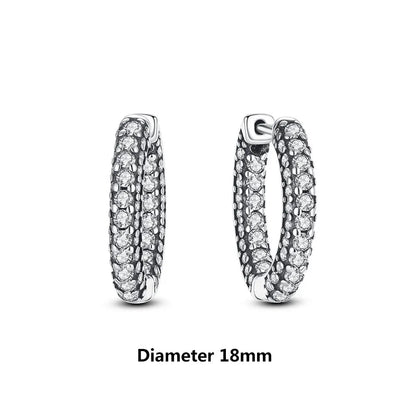 New 2026 Original 925 Sterling Silver Earrings For Women Piercing Hoop Love Heart Earings Rose Gold Wedding Gift Luxury Jewelry