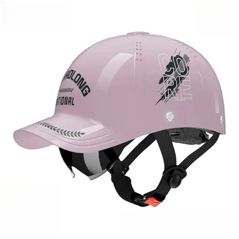 New motorcycle helmet sunshade, electric bicycle riding motorcycle breathable retro hard duckbill cap semi helmet fashionable
