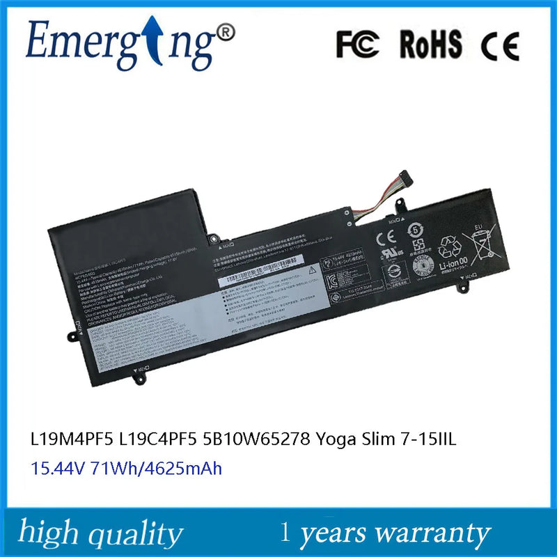 L19C4PF5 L19M4PF5 Battery For Lenovo Yoga Slim 7-15ITL05 5B10W65278 SB10W65279 5B10W65281 15.44V 71Wh