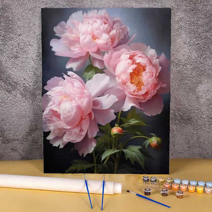 Diy Painting By Numbers Peony Flower Canvas Colouring Handpainted Gift Wall Decor Home 50×70cm Picture For Paint With Number